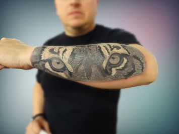 tatuaj-tigru-alb-negru-antebrat